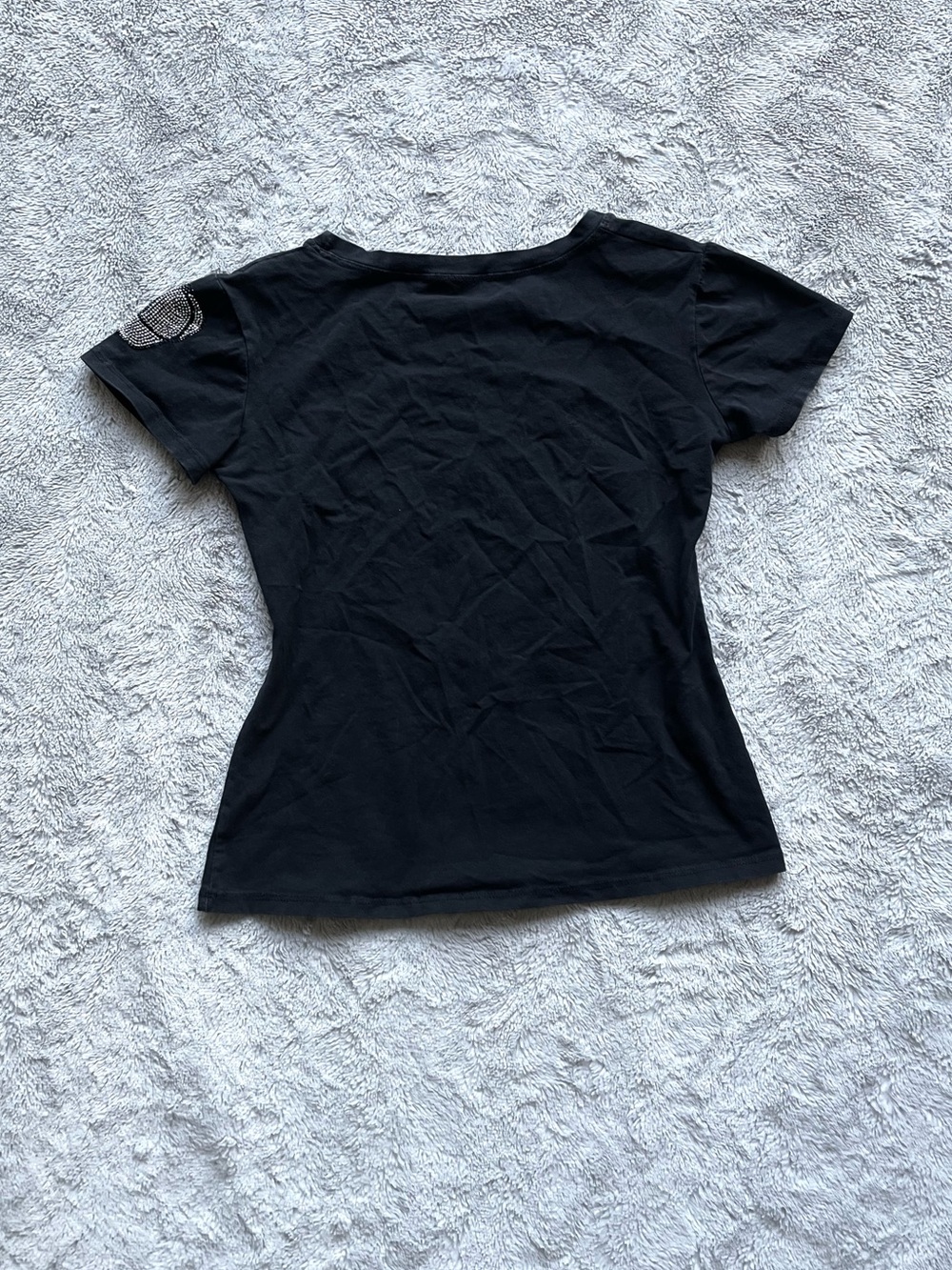 Black Rhinestone Cap Graphic Tee - Picture 3 of 5